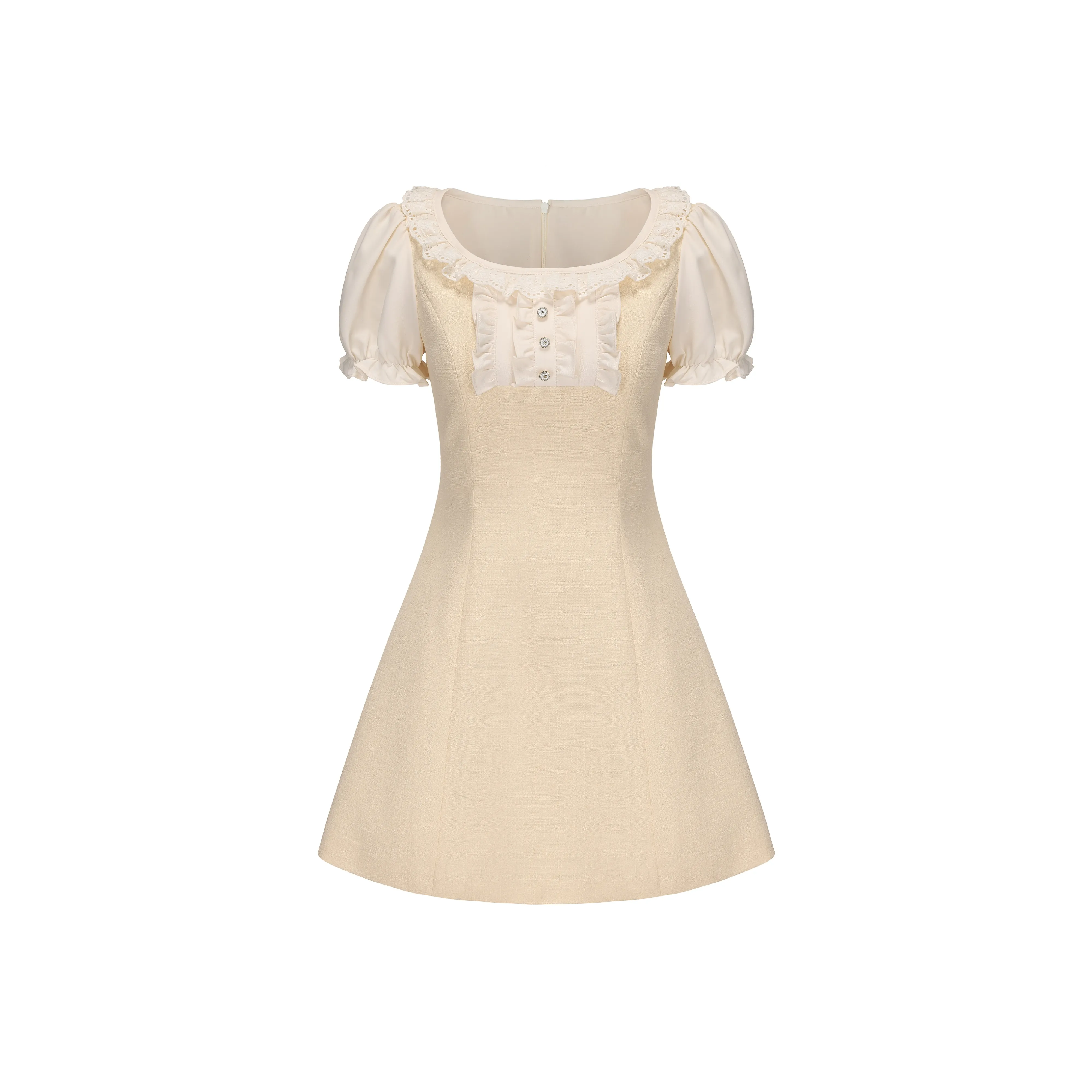 CHIWAWAMEME Short Sleeved Dress Women's Yellow