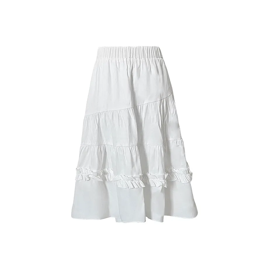 Wen Shan Повседневный Длинный Юбка Женская Белая