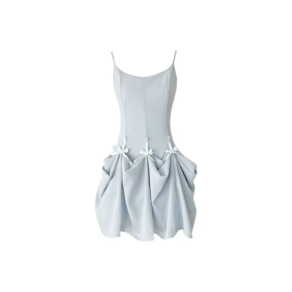 HUINIAN Slip Платье Женское Светло-Синий
