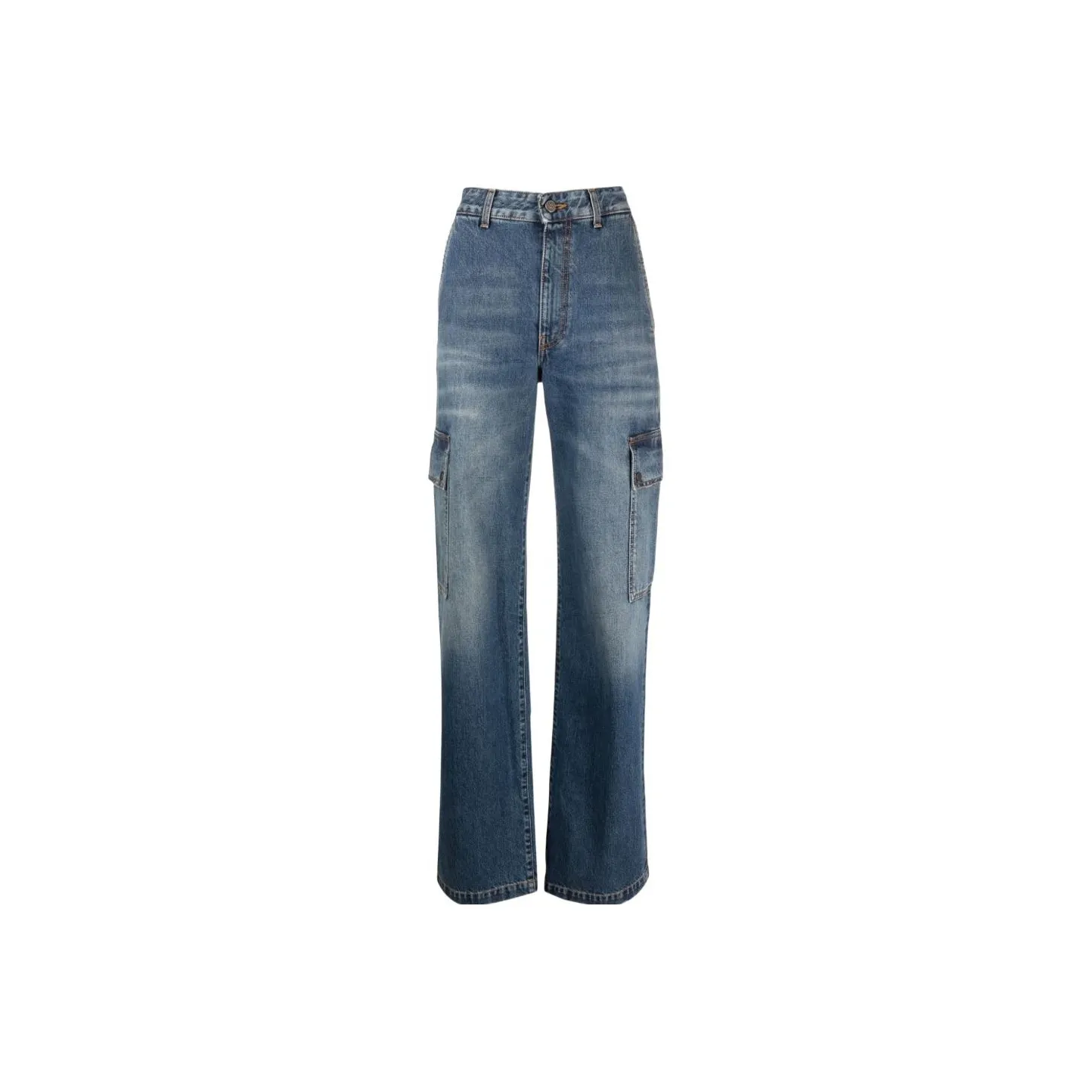 Stella McCartney High Waist Straight Leg Cargo Jeans