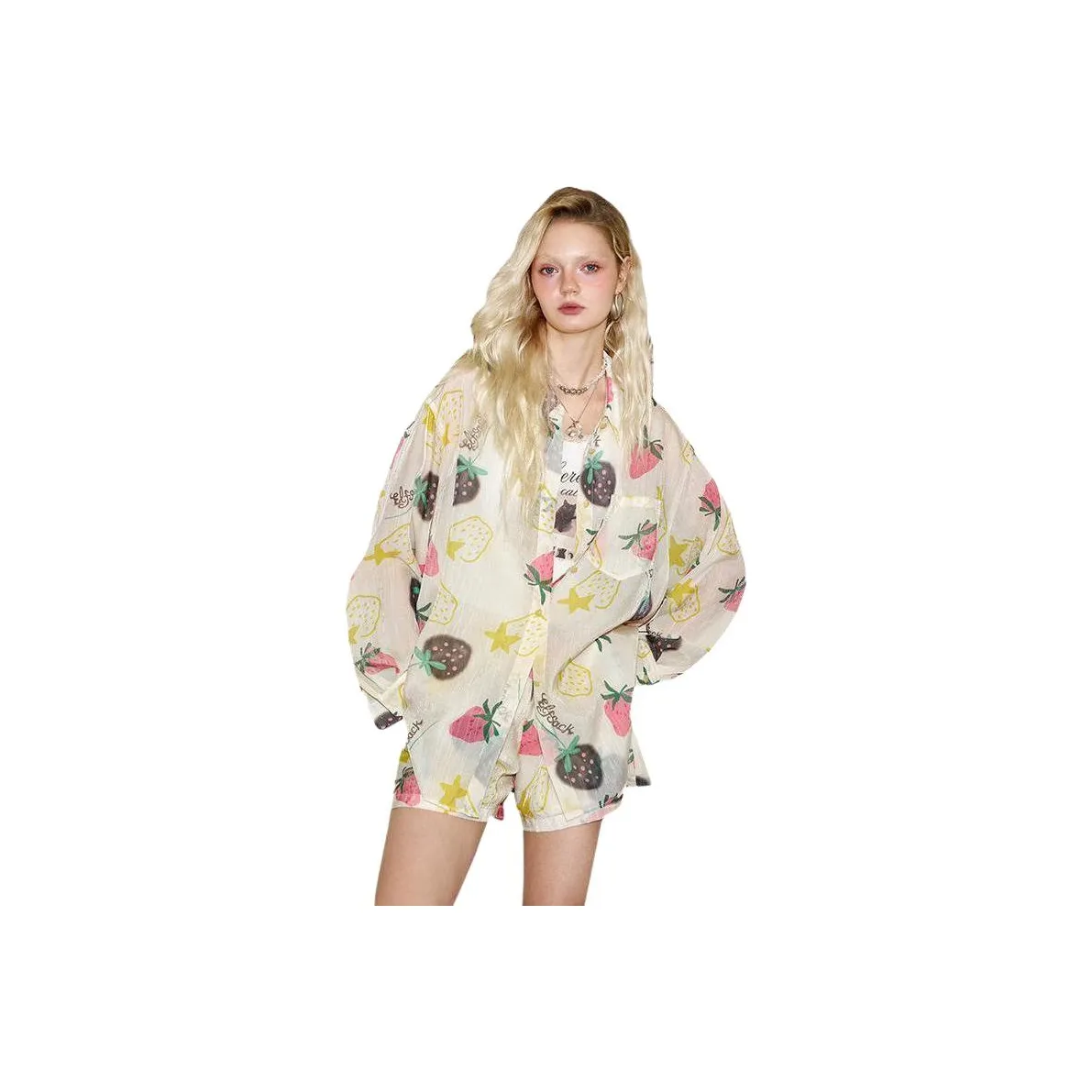 ELF SACK Casual Suits Women's Graffiti Holiday Yellow