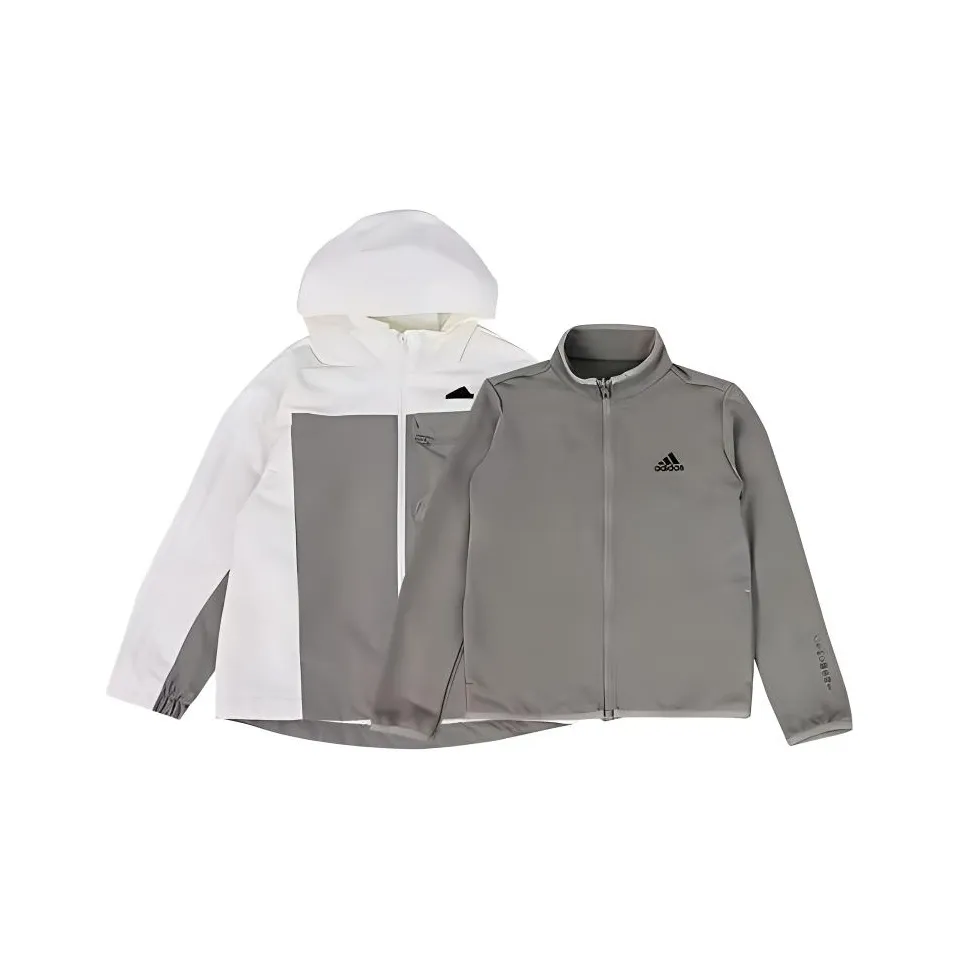 Adidas Куртки и Пальто Белый Серый Подростки