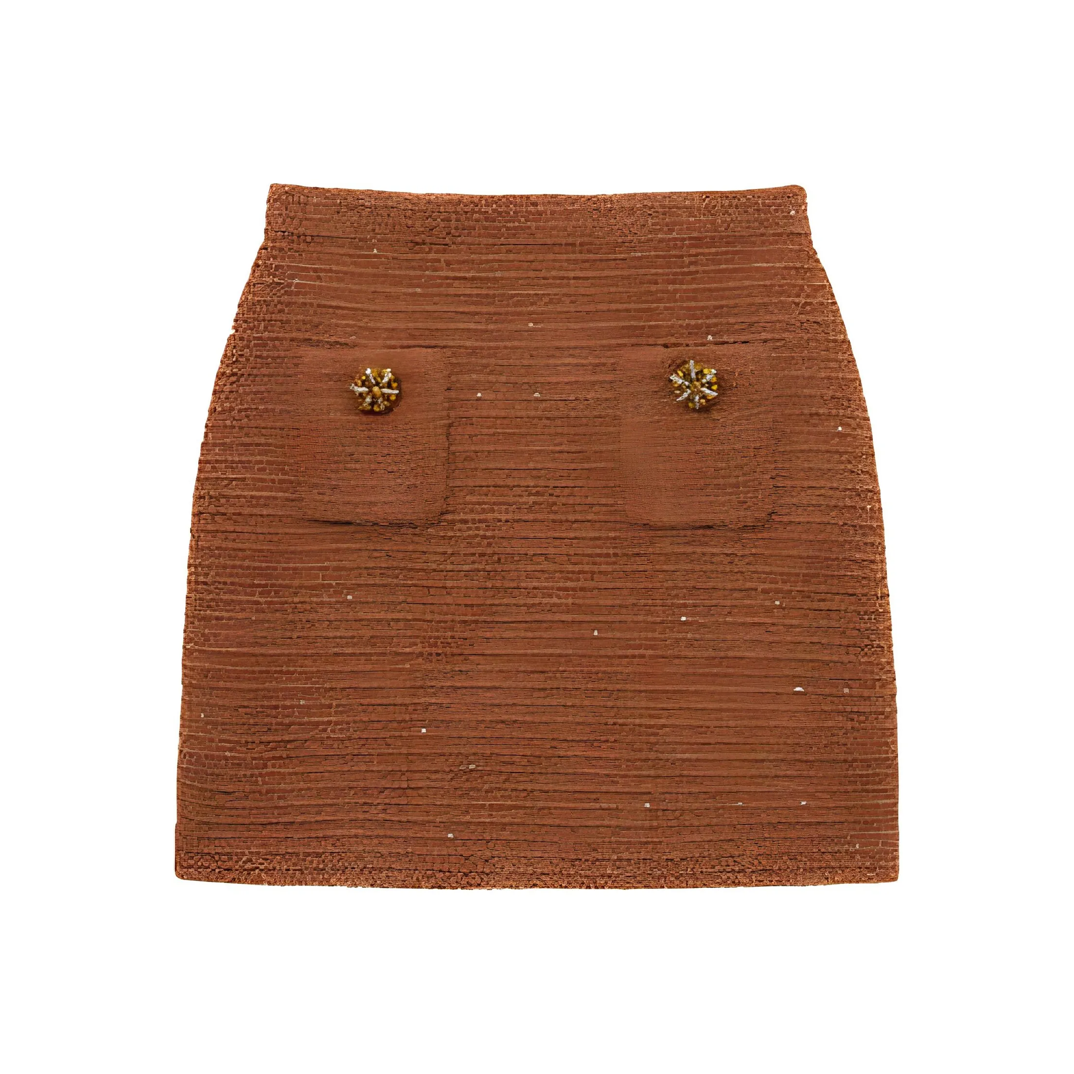 Self Портрет Повседневная Короткая Юбка Женская Темно-Коричневая