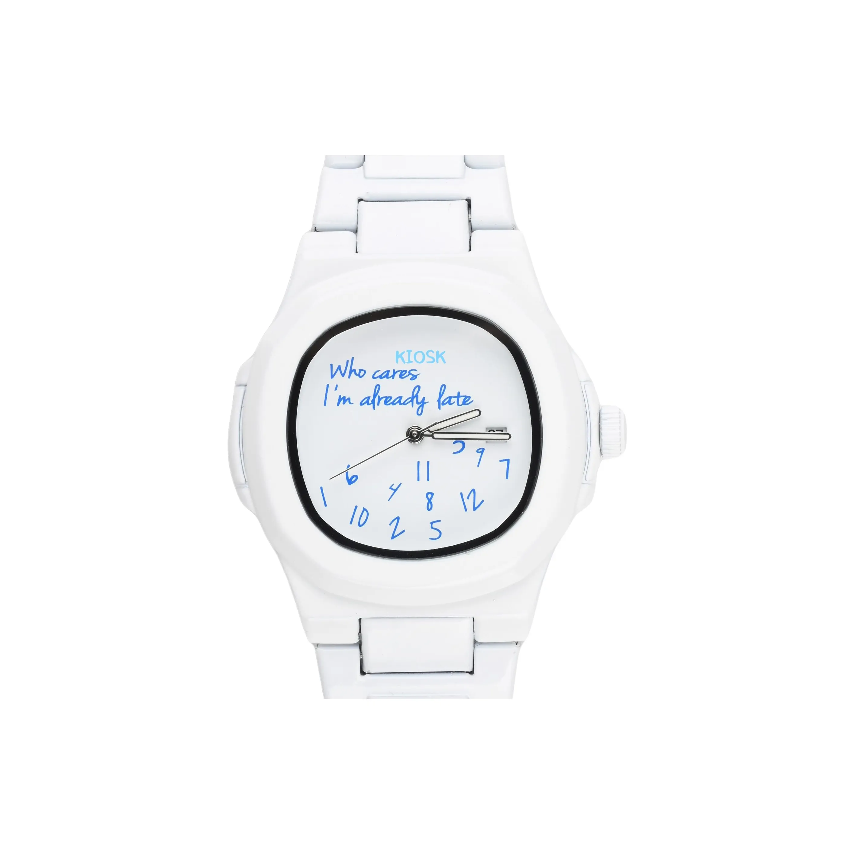 KIOSK Кварцевый механизм ремешок из нержавеющей стали унисекс белый циферблат