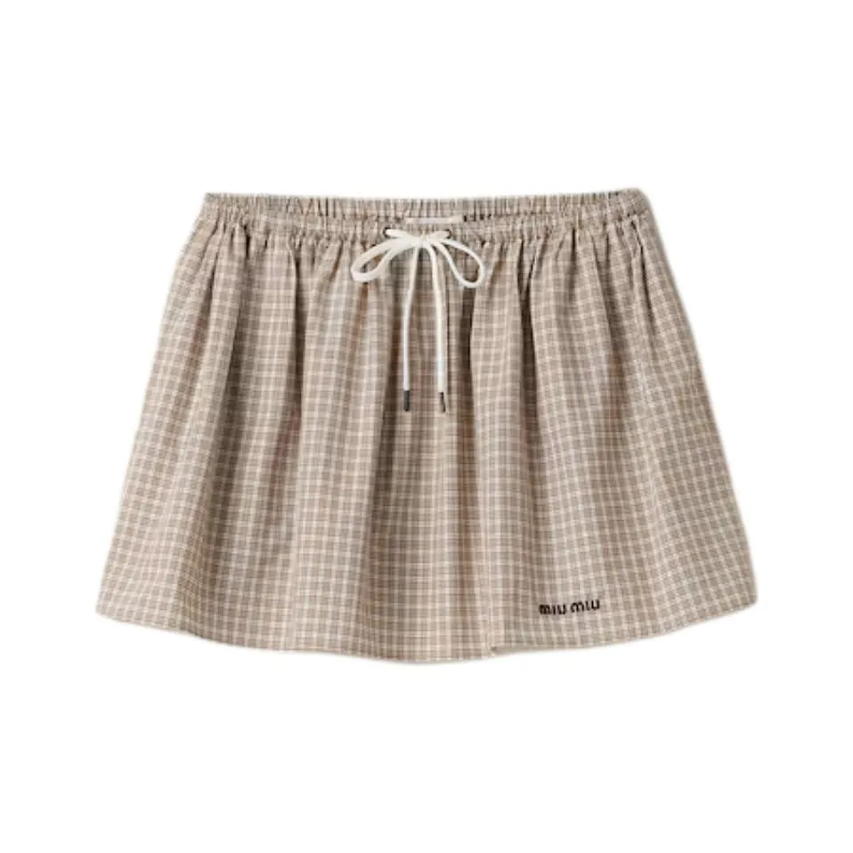 MIU MIU Checked Mini Skirt