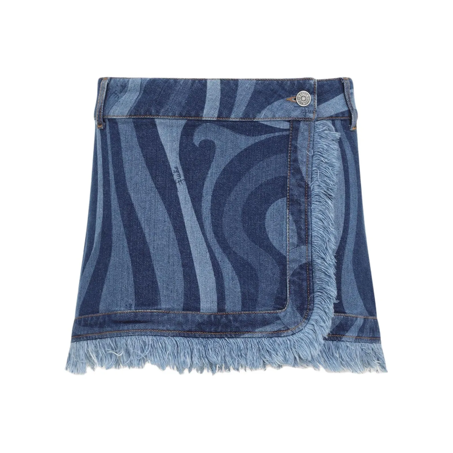 Pucci Marmo print Denim Mini Skirt