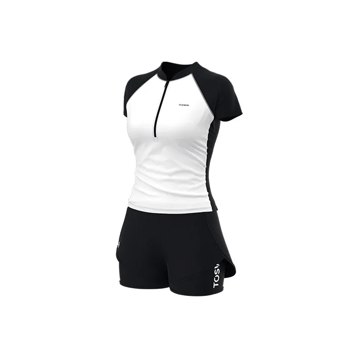 TOSWIM Swimsuit Women's Primordial Black White