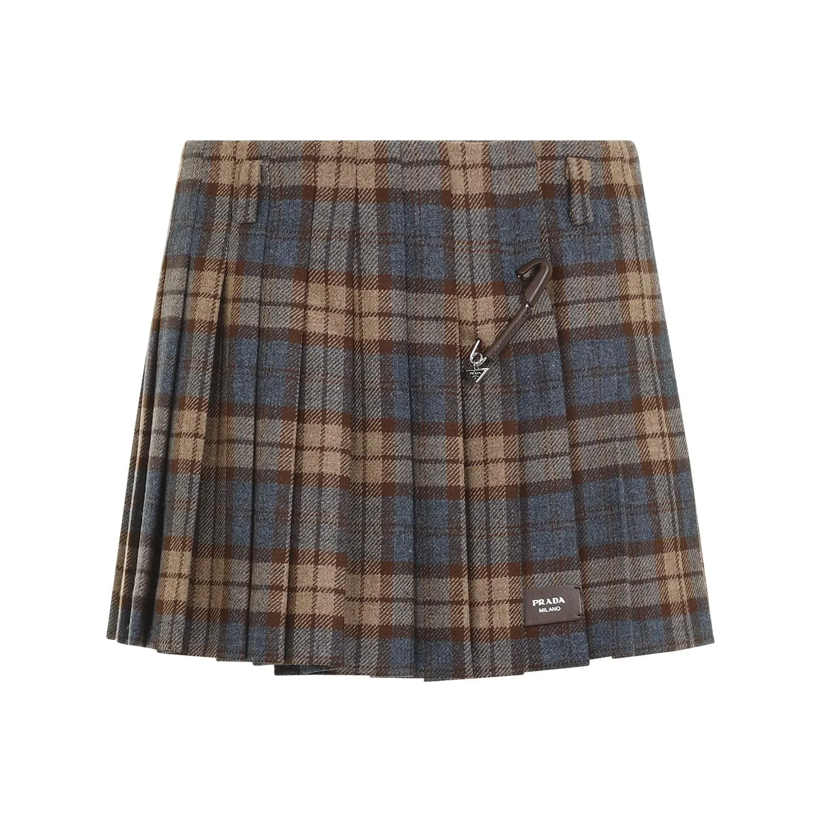 PRADA Checked Wool Mini Skirt