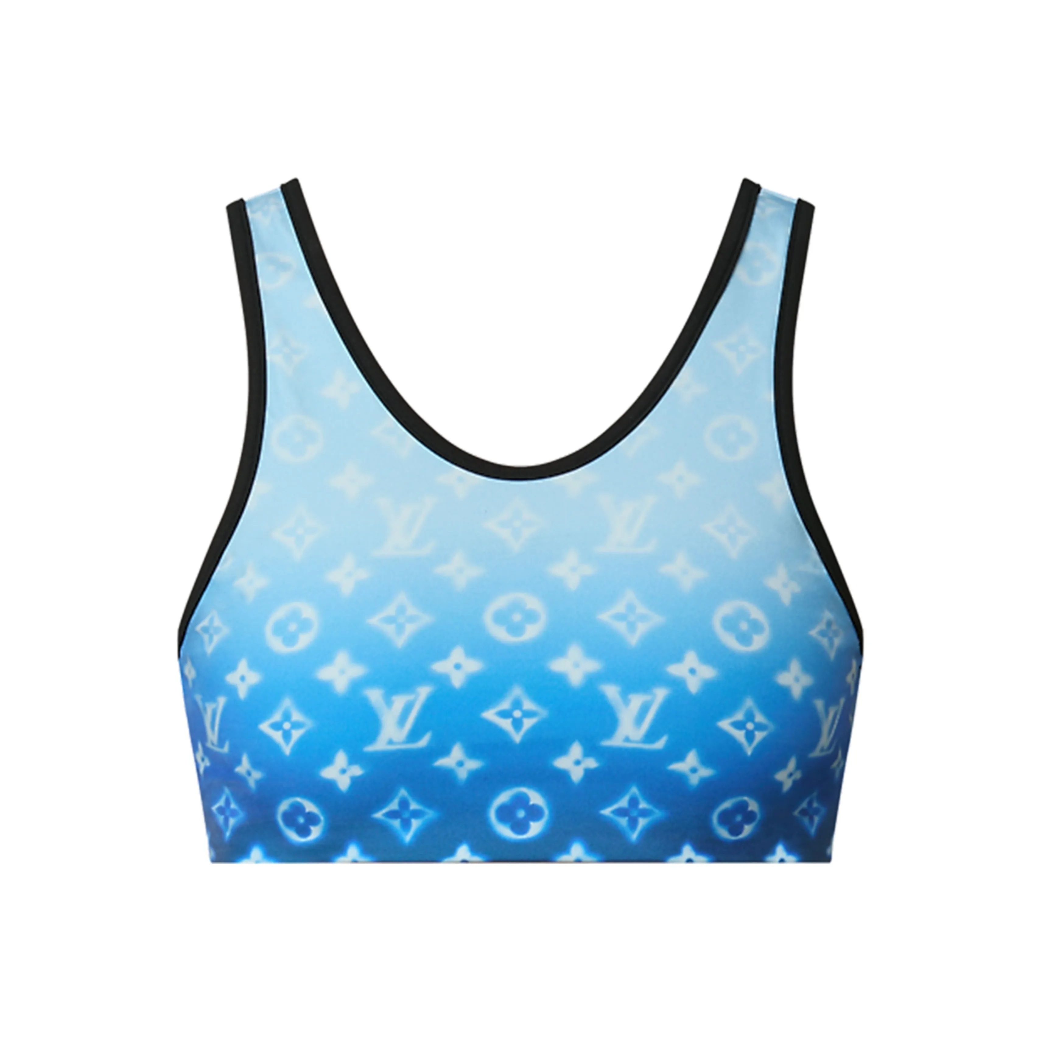 LOUIS VUITTON SS24 Спрей Монограмма Бикини Топ Двойной Купальник Женский Синий