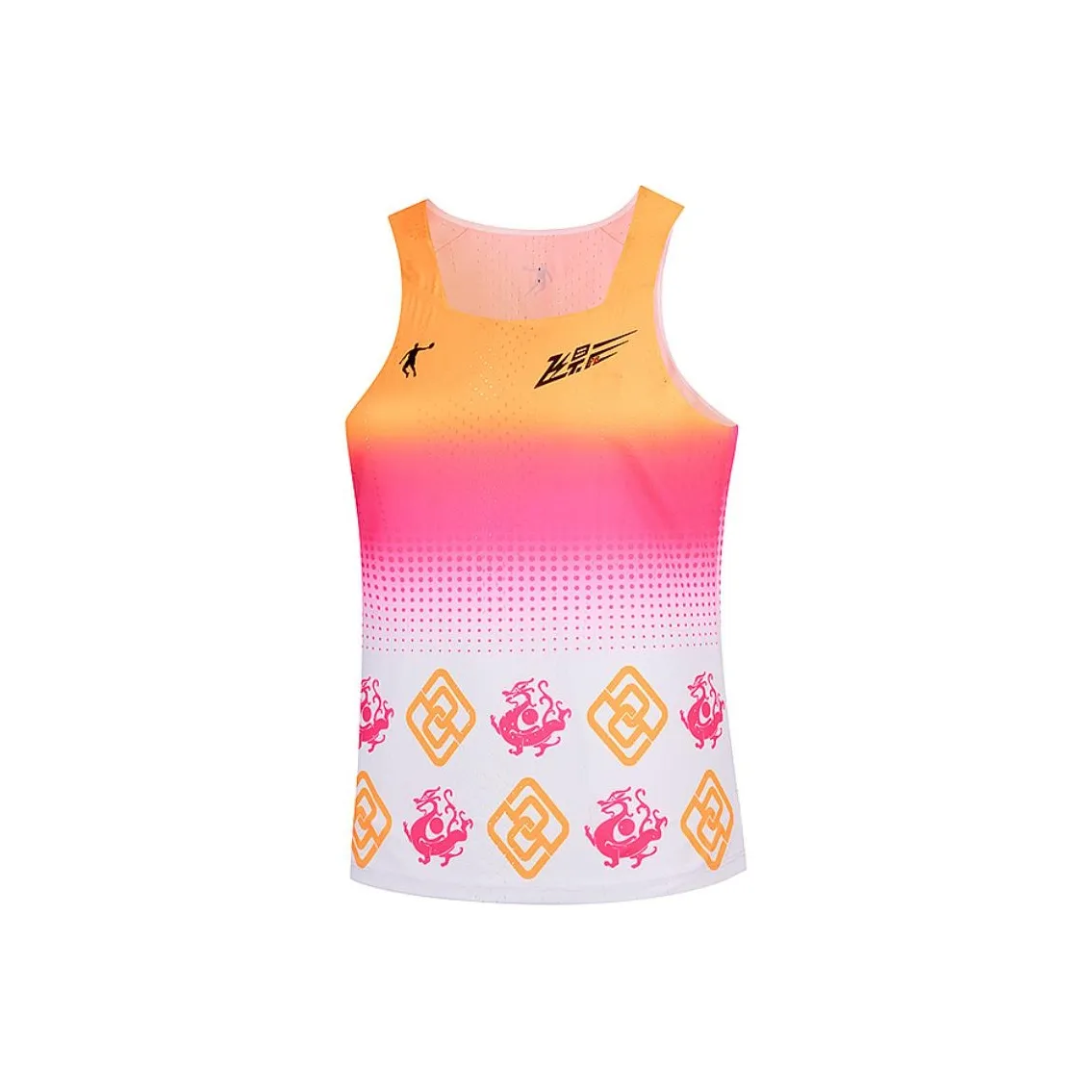 QIAODAN Feiying Бег Майка Женская Летящая Тень Оранжевый Неон Розовый С Принт