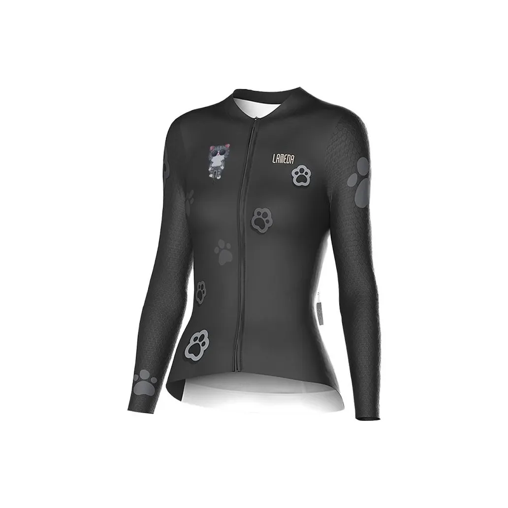 LAMBDA Велосипедная одежда Женская Черная Серый Кошка
