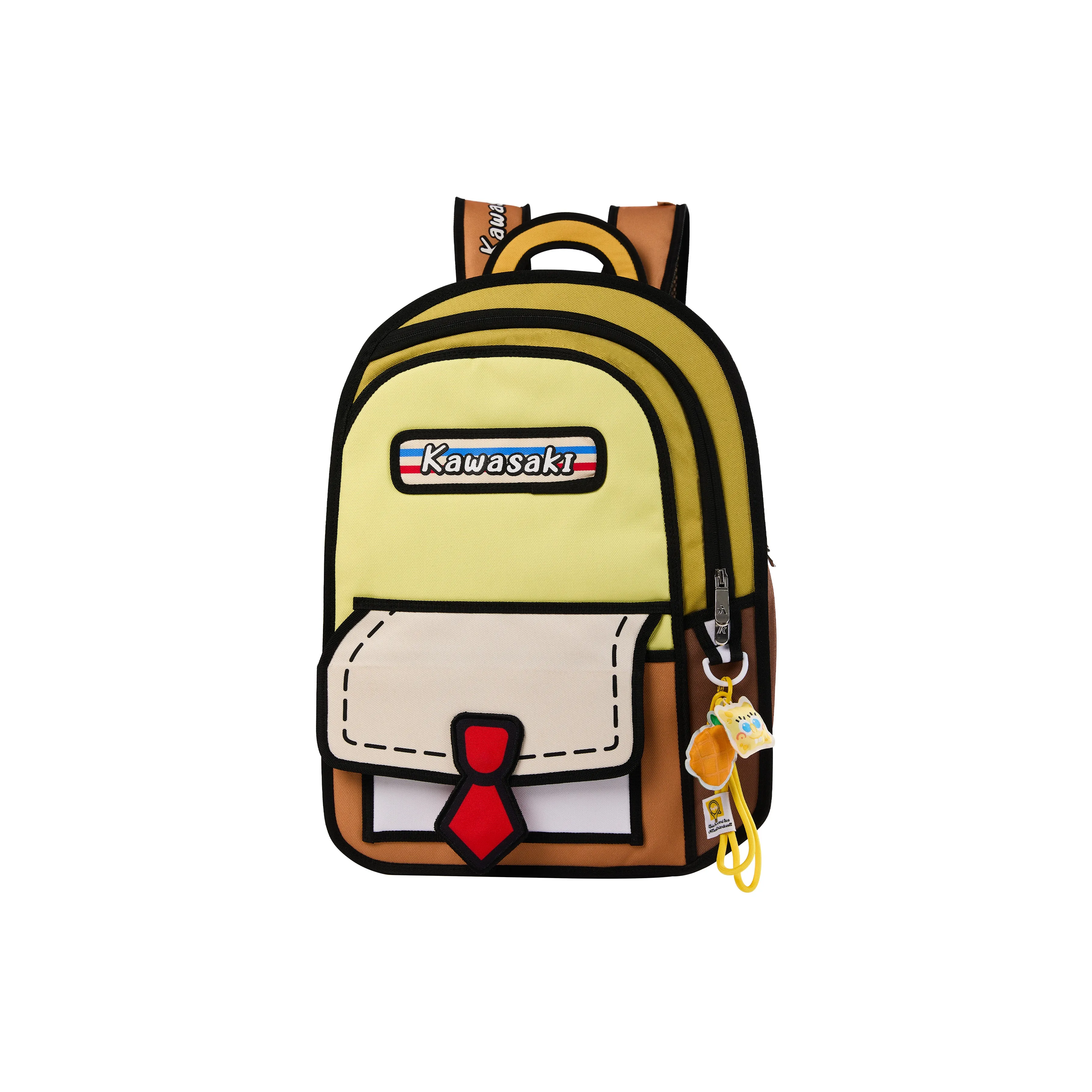 Kawasaki SpongeBob Collaboration Polyester Backpack Unisex Yellow