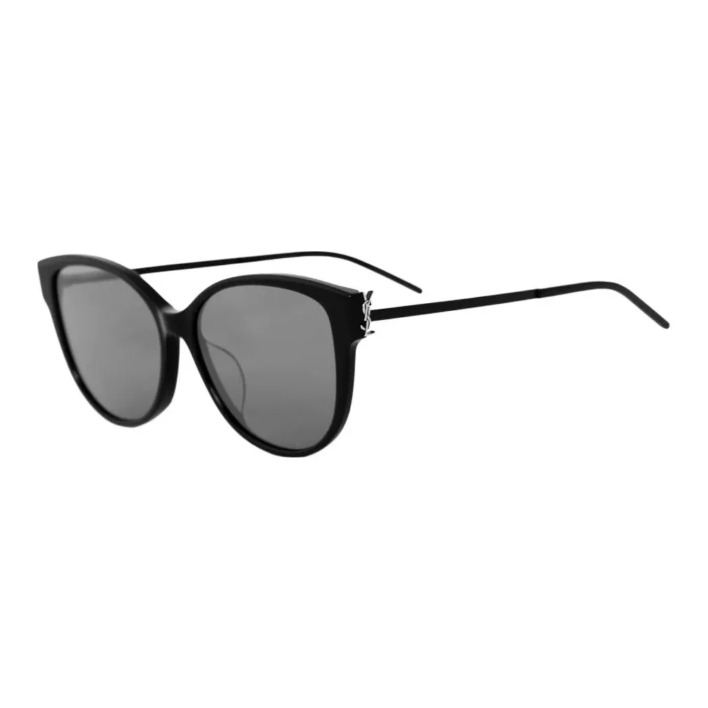 SAINT LAURENT Oval Sunglasses Women's Black