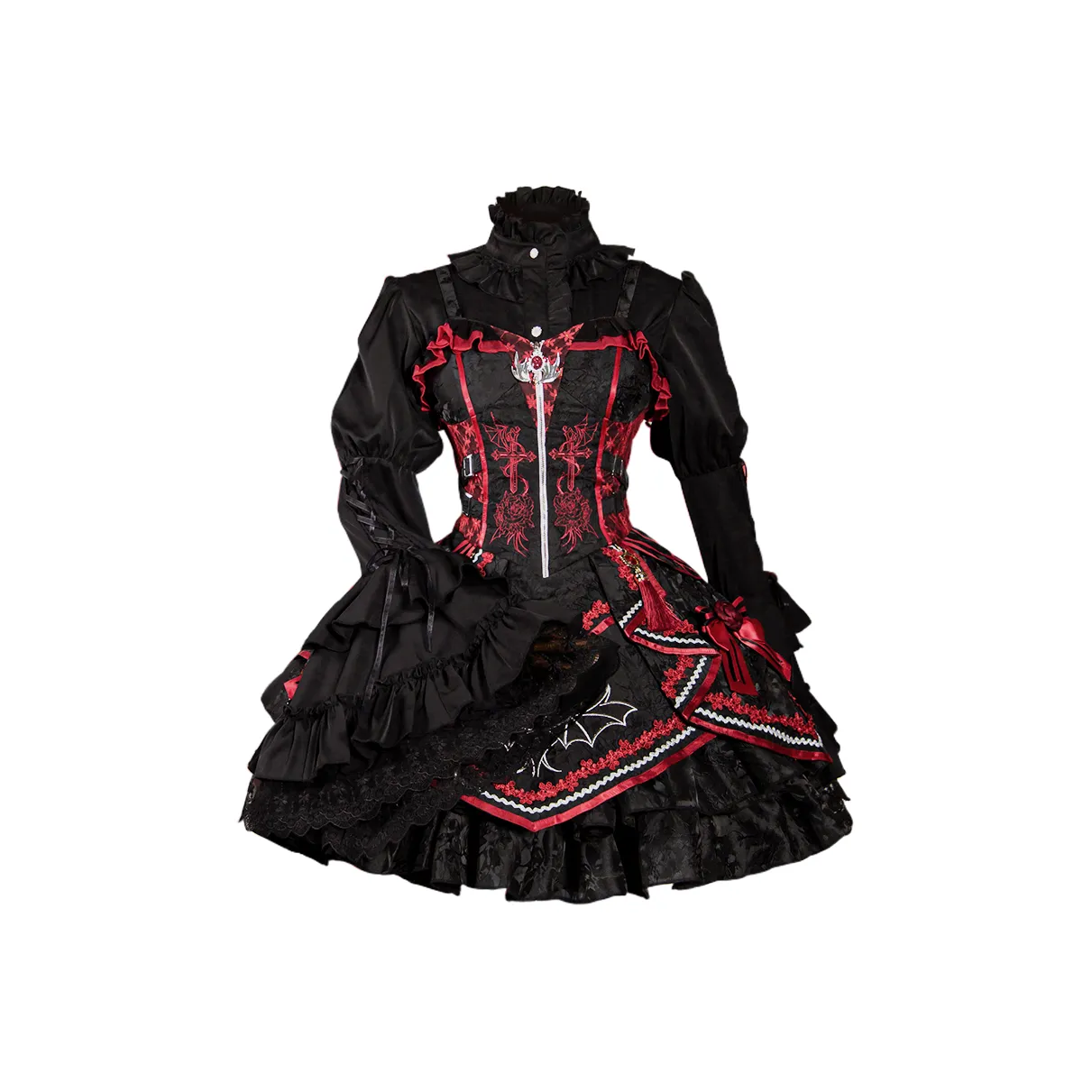 Черно-красные женские платья в стиле Лолита