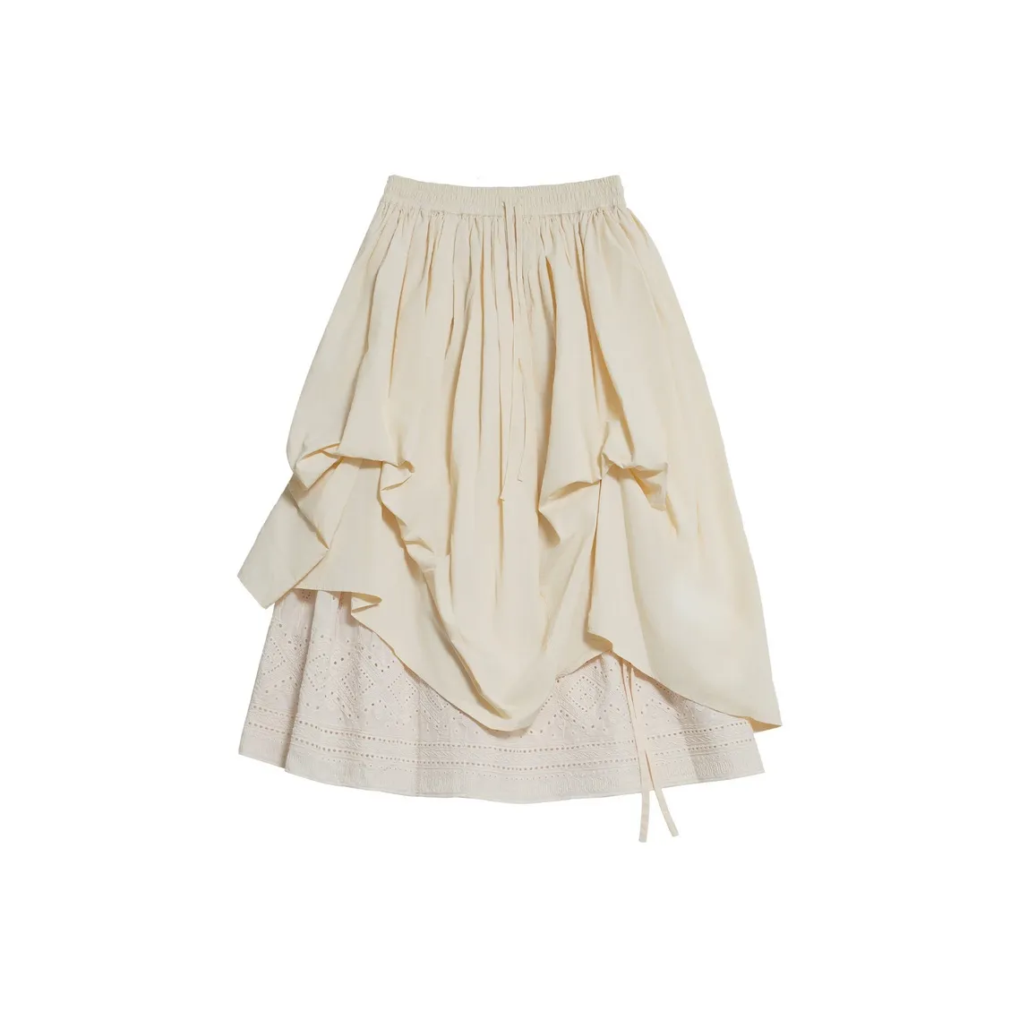 UNVESNO Casual Short Skirts Women's Rhombus Flower White