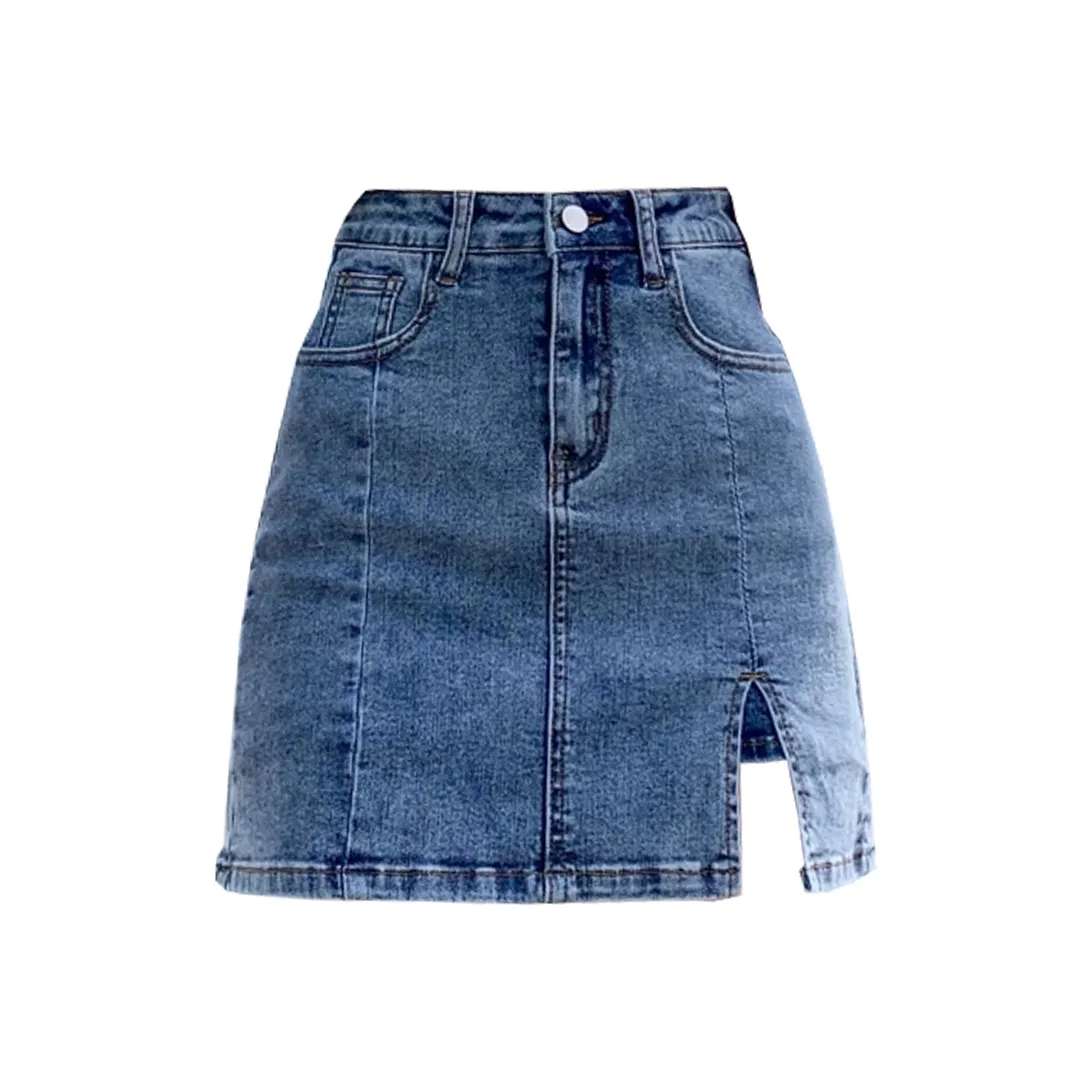 Concubine Zhu Джинсовые короткие юбки Женские Синий