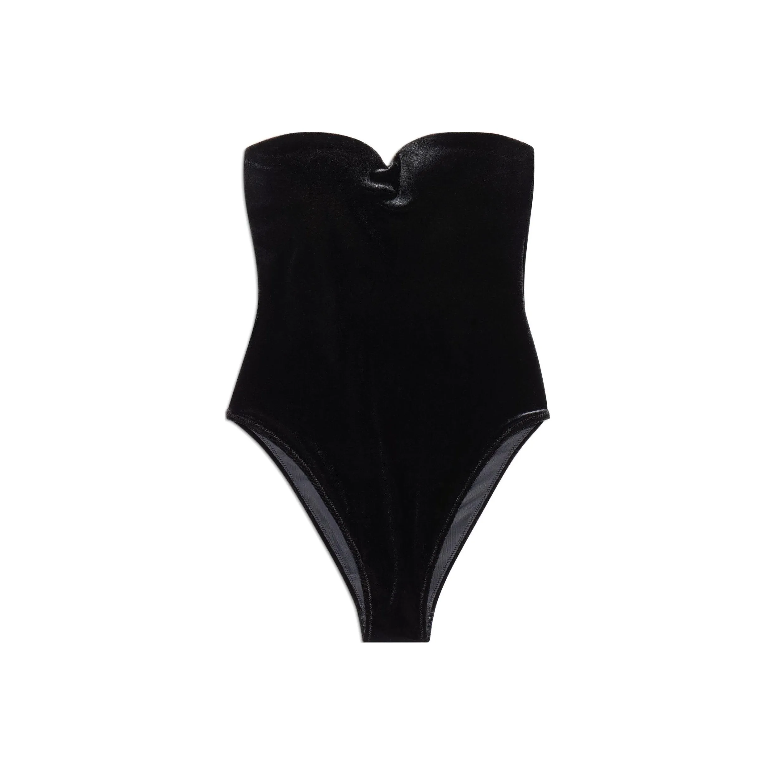 Balenciaga Women's Sweetheart Neck Swimsuit Black