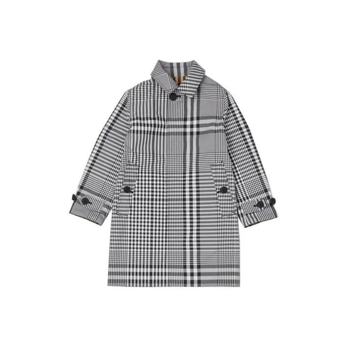 Burberry Клетка MID Длина Нейлон Пальто Весна-Осень Детский Черный
