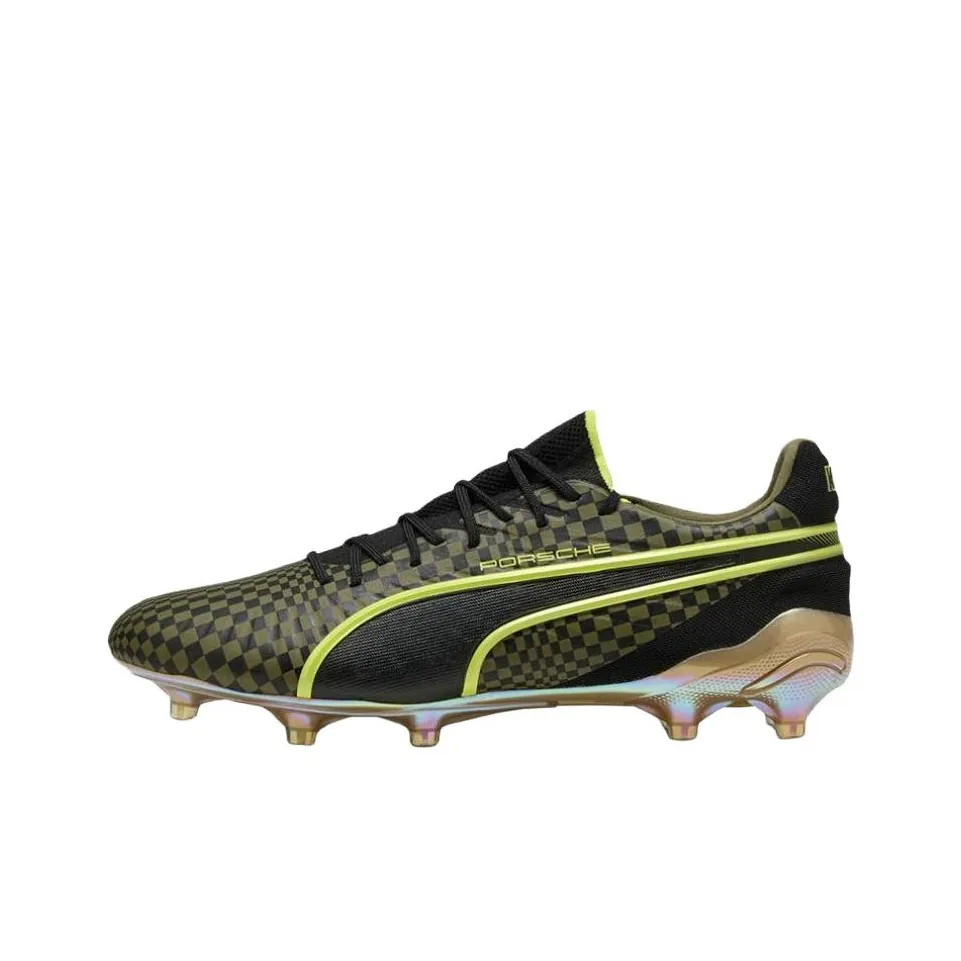 Porsche X PUMA King Ultimate FG Твердый грунт Футбольные бутсы Мужской Черный Зеленый