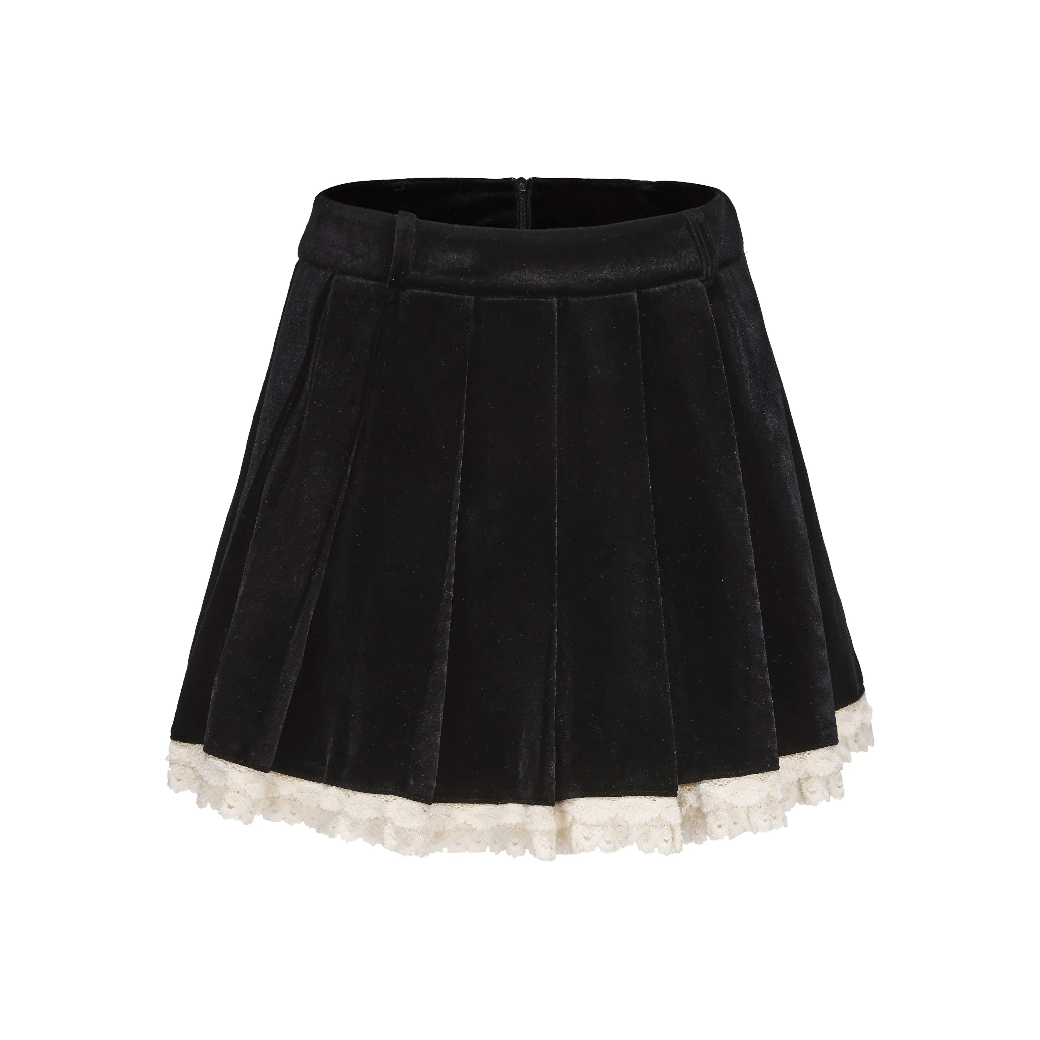 CHIWAWAMEME Casual Short Skirts Women's Velour Black & Apricot