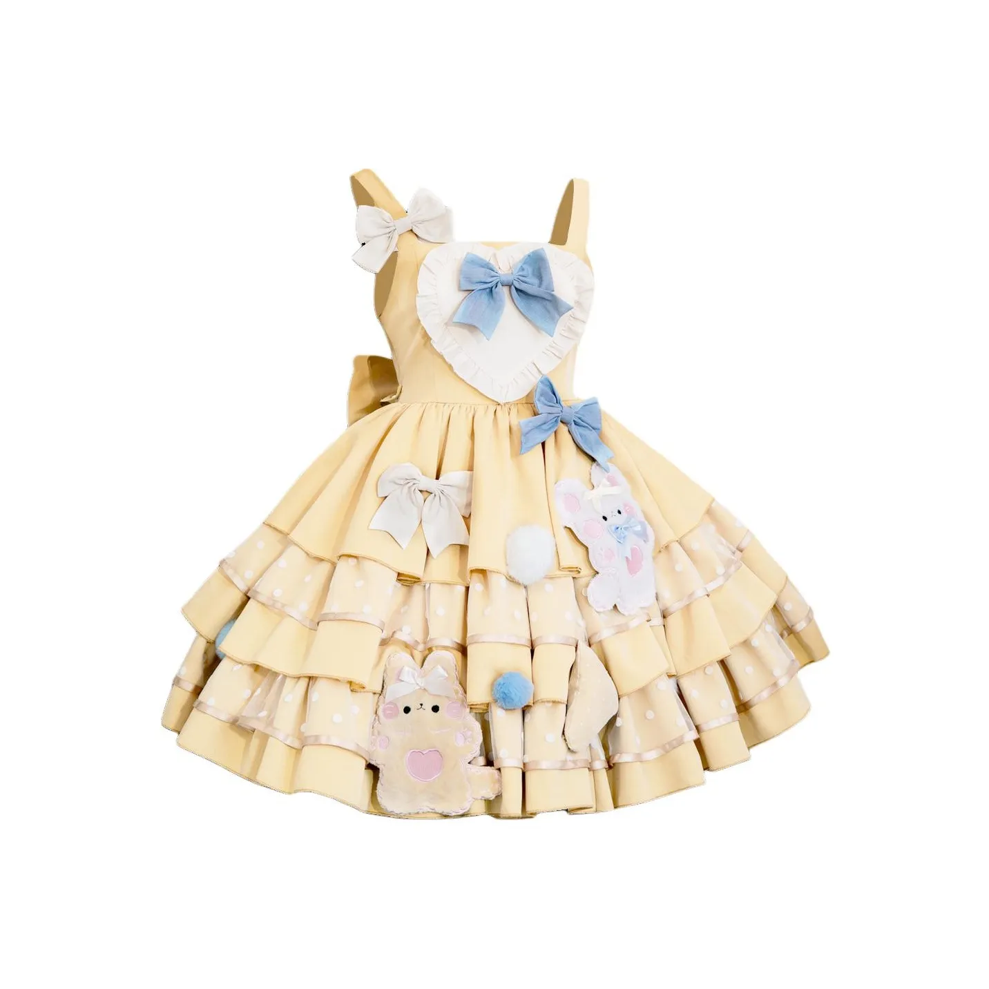 Leopard Kitten Короткий рукав Платье Женское Желтое