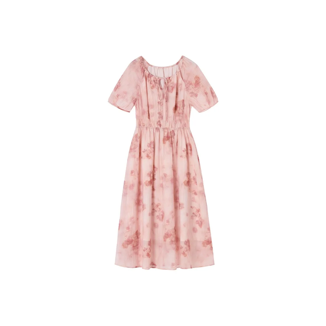 XIANGYING Short Sleeved Dress Women's Light Pink