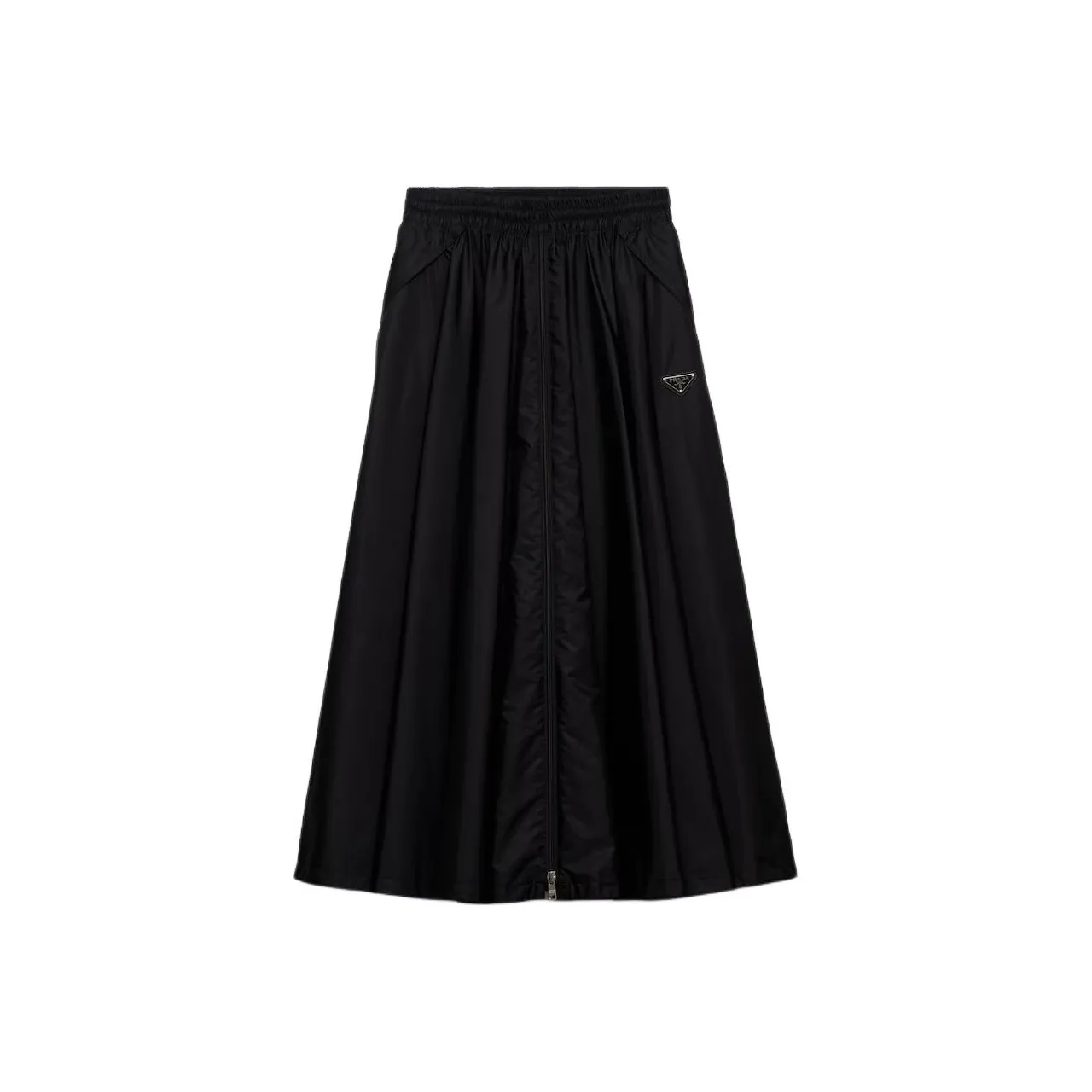 PRADA Triangle logo Zipped Maxi Skirt