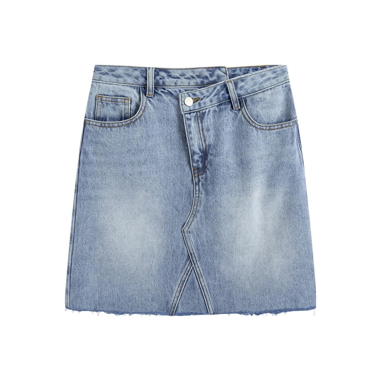 Famanxuan Джинсовые короткие юбки Женские Светлый деним
