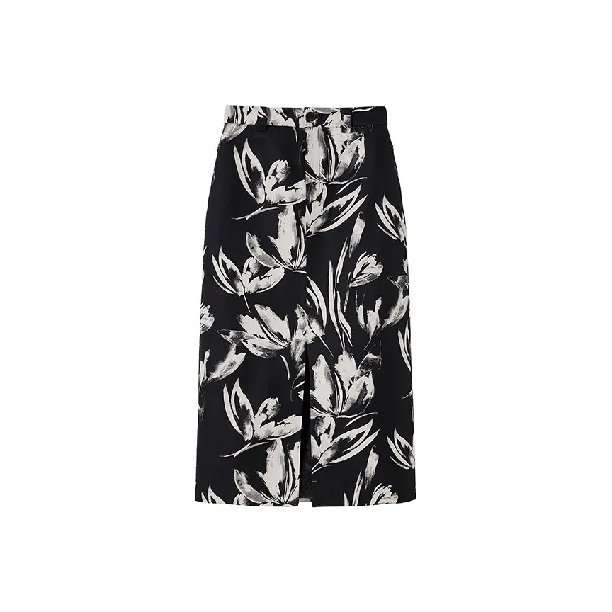 NINE WEST Casual Long Skirt Women's Black White
