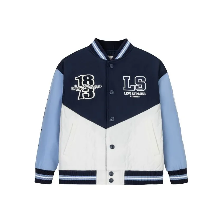 Levi's Хлопковый пуховик темно-королевский синий детский