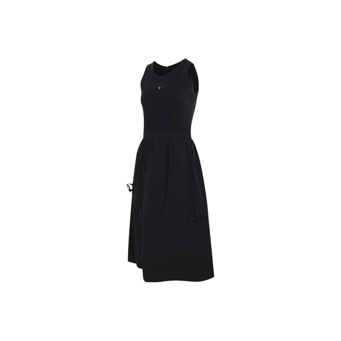 Конверс Без рукавов Платье Женское Черное
