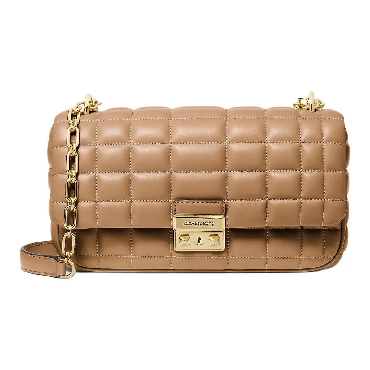 MICHAEL KORS Cow Leather Shoulder Bag Tubas Women's Light Brown