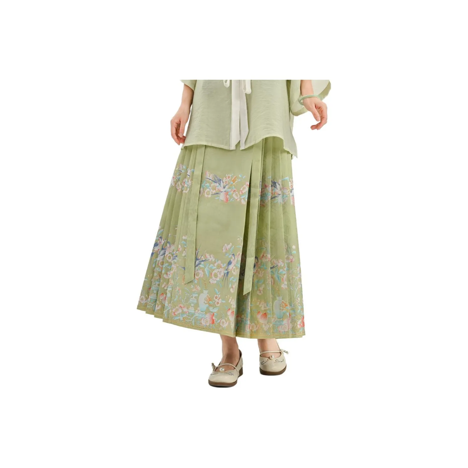 Snbl Зеленая Женская Повседневная Длинная Юбка