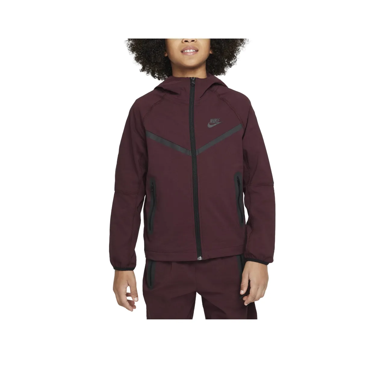 Nike Куртка Яркая Бордово-красная Черная