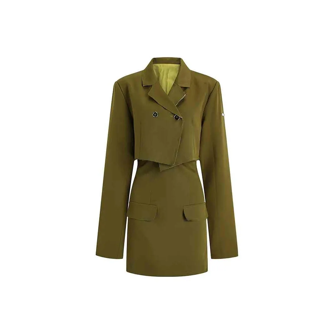 ONE PASS STUDIO Комплект с юбкой Женские Горчично-зеленый