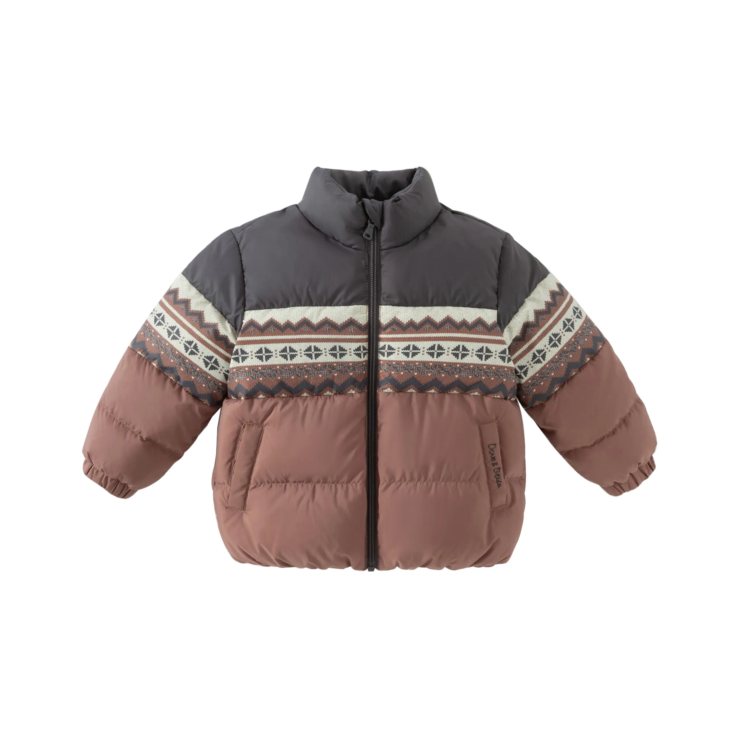DAVE BELLA Пуховик Кофейный Коричневый Перламутровый Розовый Для детей 3-7 лет