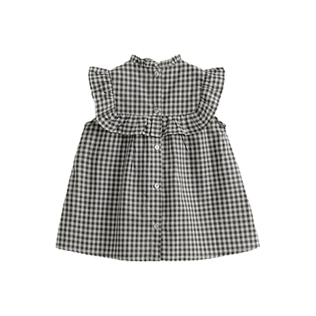 MARC&JANIE Lufu series Серо-бежевый Клетчатый Платья для детей