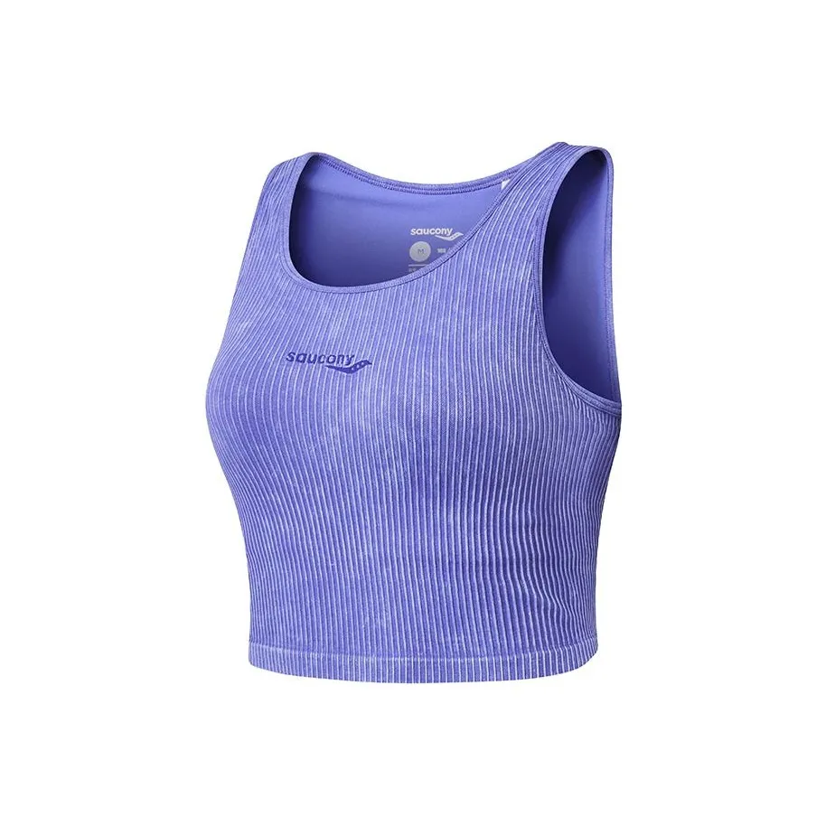 Saucony Бег Майка Женская Светло-фиолетовая Синие