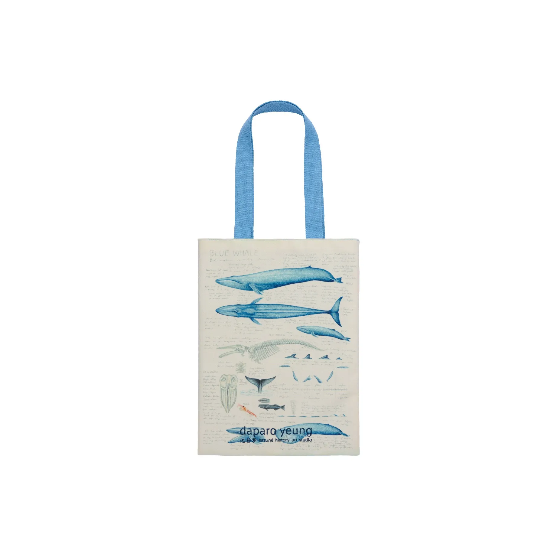 Daparo Yeung Polyester Fleece Shoulder Bag Regular Unisex Blue Whale