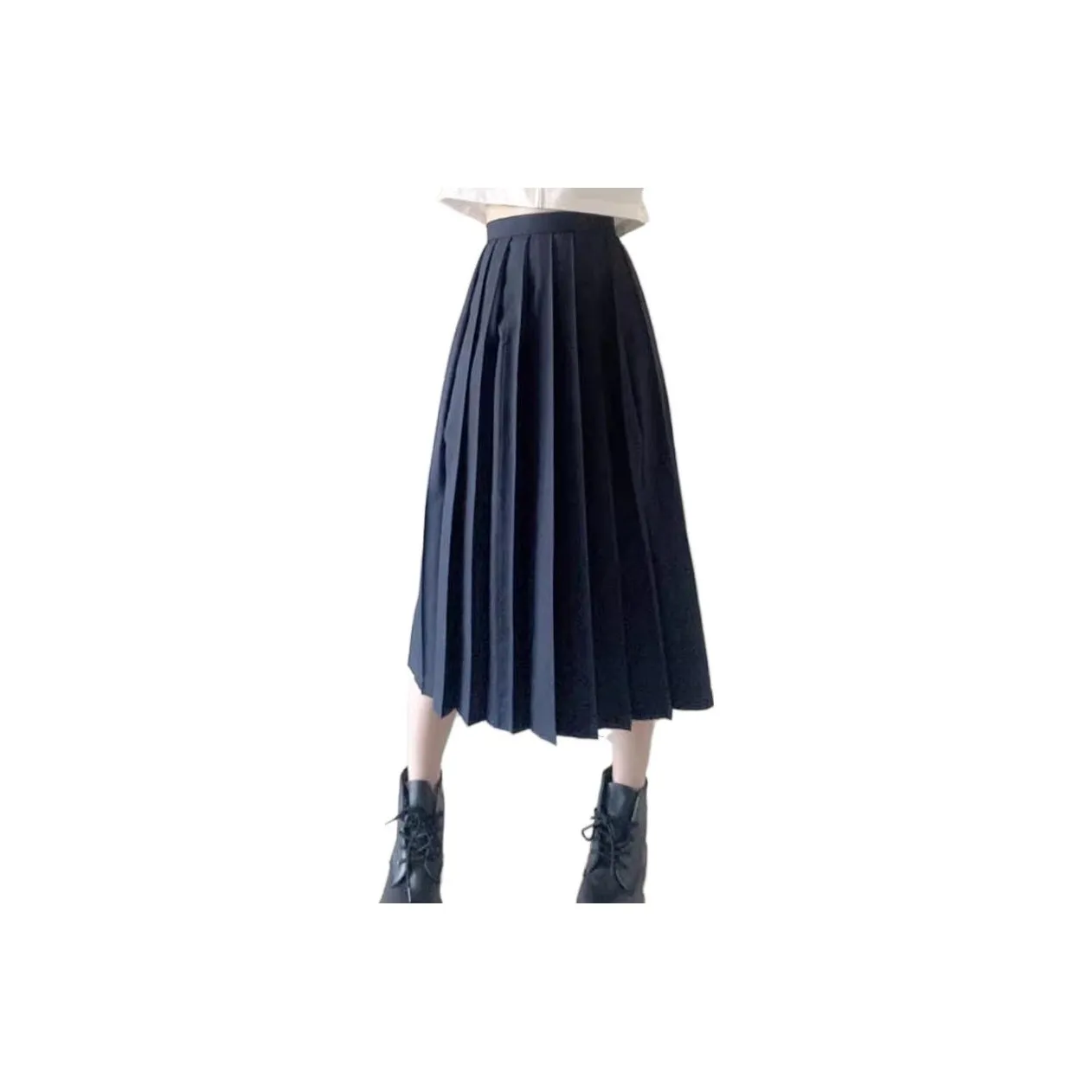 SHENBEI JK Uniforms Women's Navy Blue Long Skirt