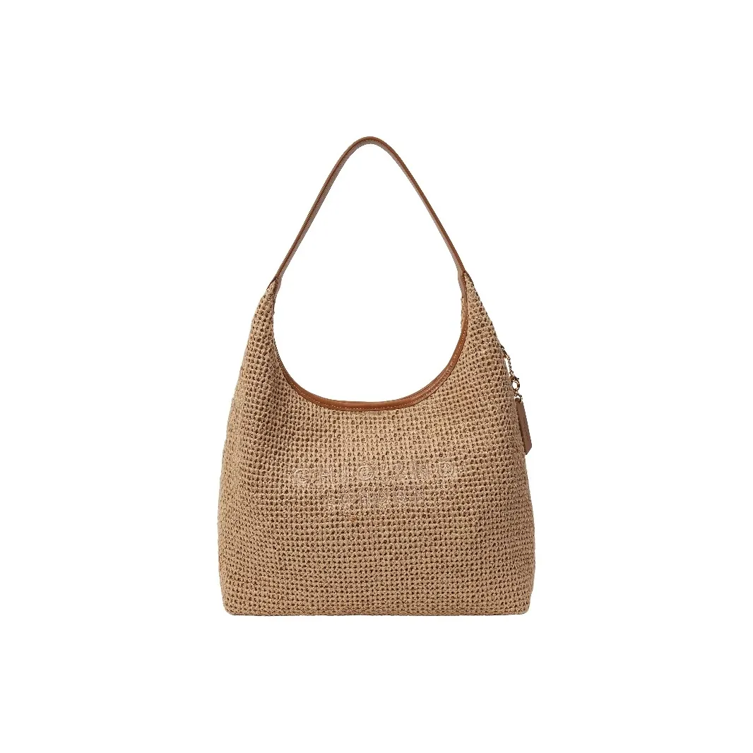 PAYOT Ткань из соломы с синтетической кожей Sunny Летняя Сумка через плечо Стандартная Женская Коричневая