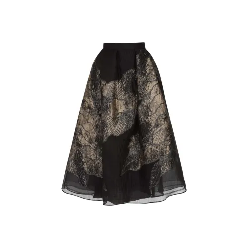 ELIE SAAB Черные Женские Повседневные Длинные Юбки