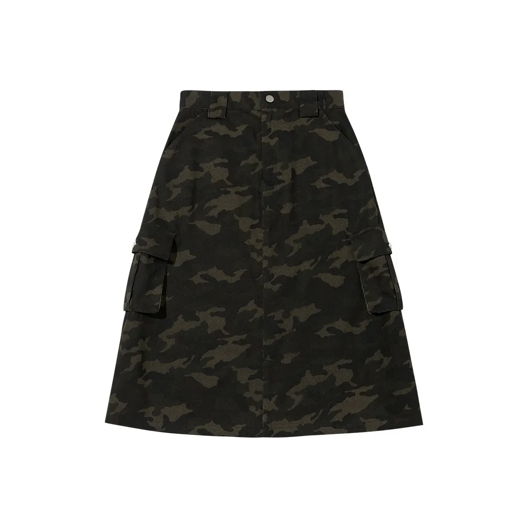 ISaluteU Casual Long Skirt Women's Camouflage