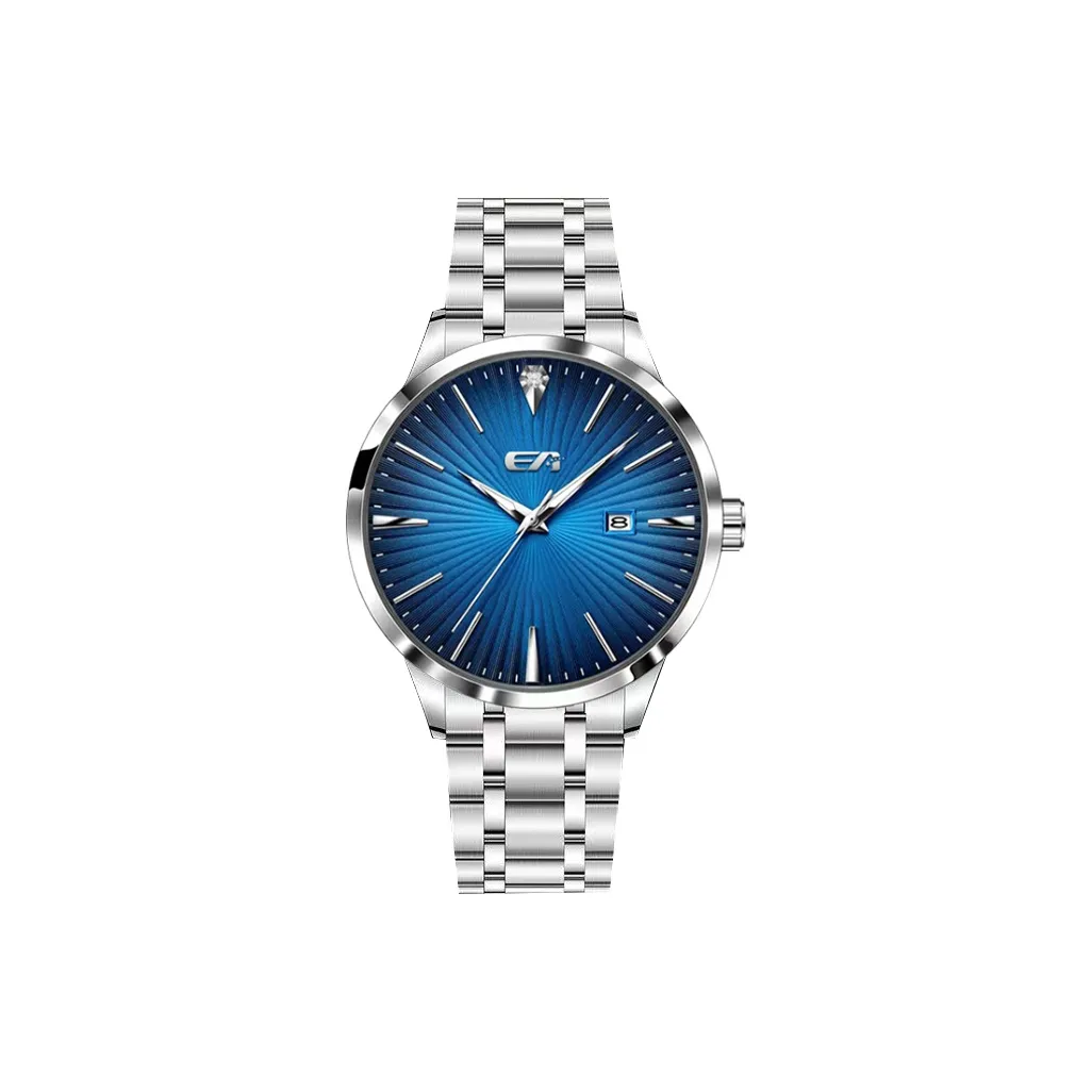 EA Кварцевый механизм ремешок из нержавеющей стали мужские часы синий циферблат
