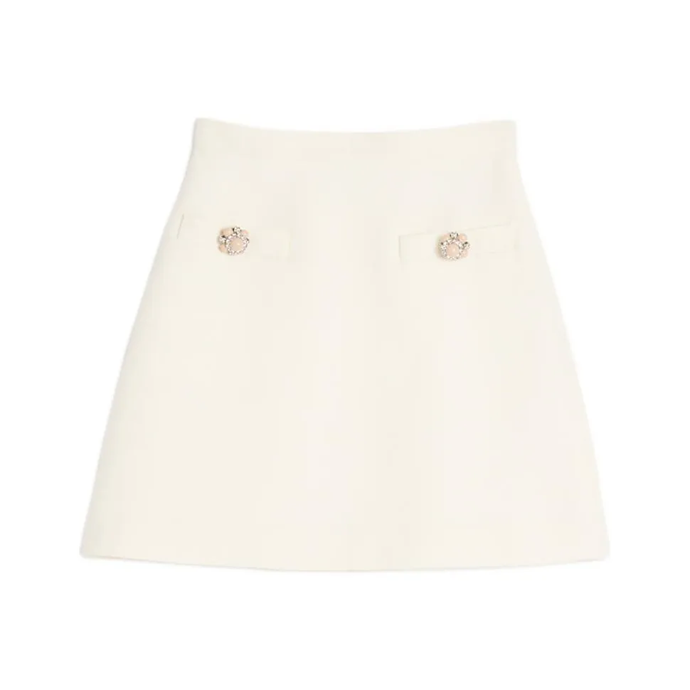 Valentino Button Embellished A Line Mini Skirt