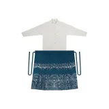 2종 세트 (Luodan 풍경 화이트 상의 + 말 페이스 스커트 소프트 에메랄드 그린)