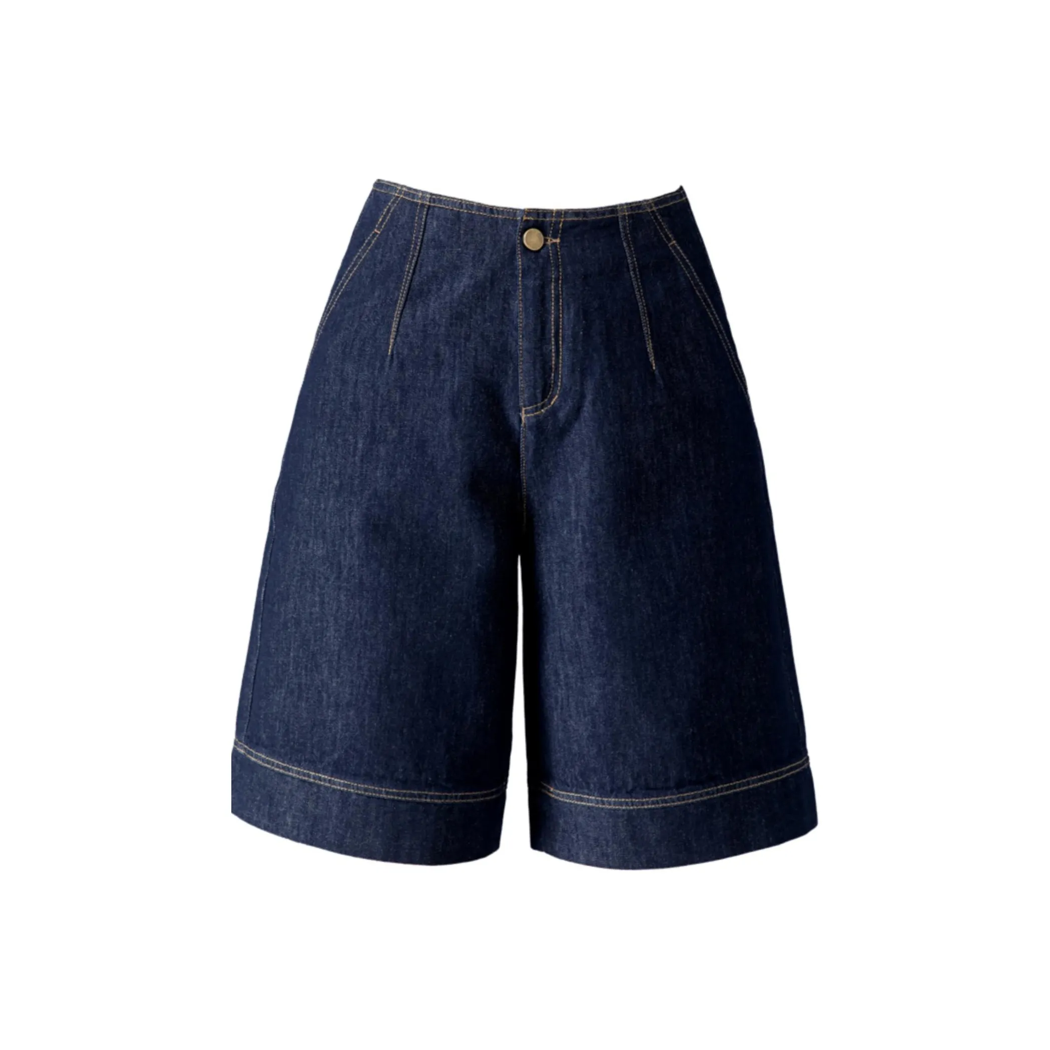 You Cow Me Pants Denim Shorts Women's Dark Blue