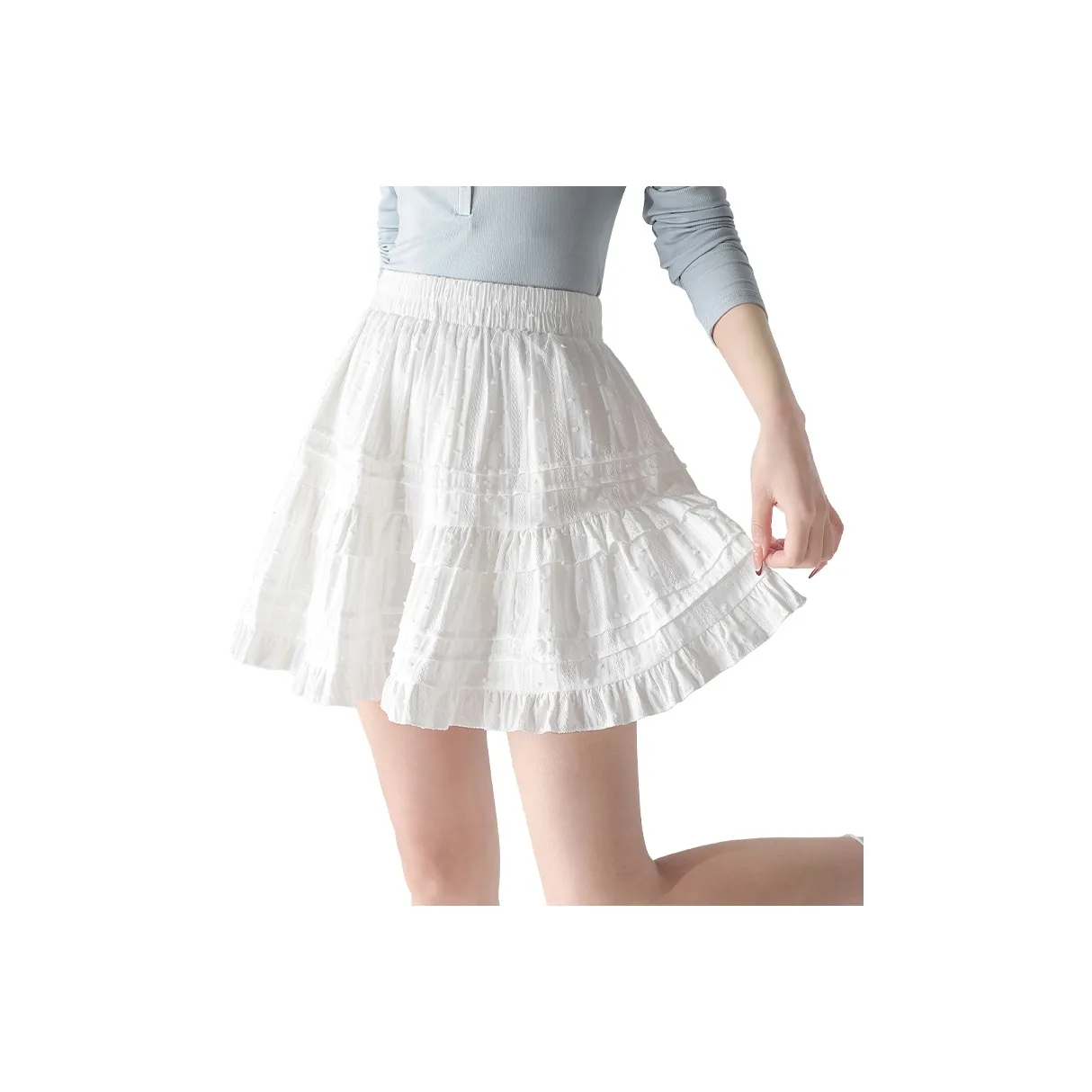 UNIFREE Повседневные короткие юбки Женские Белые с трусиками