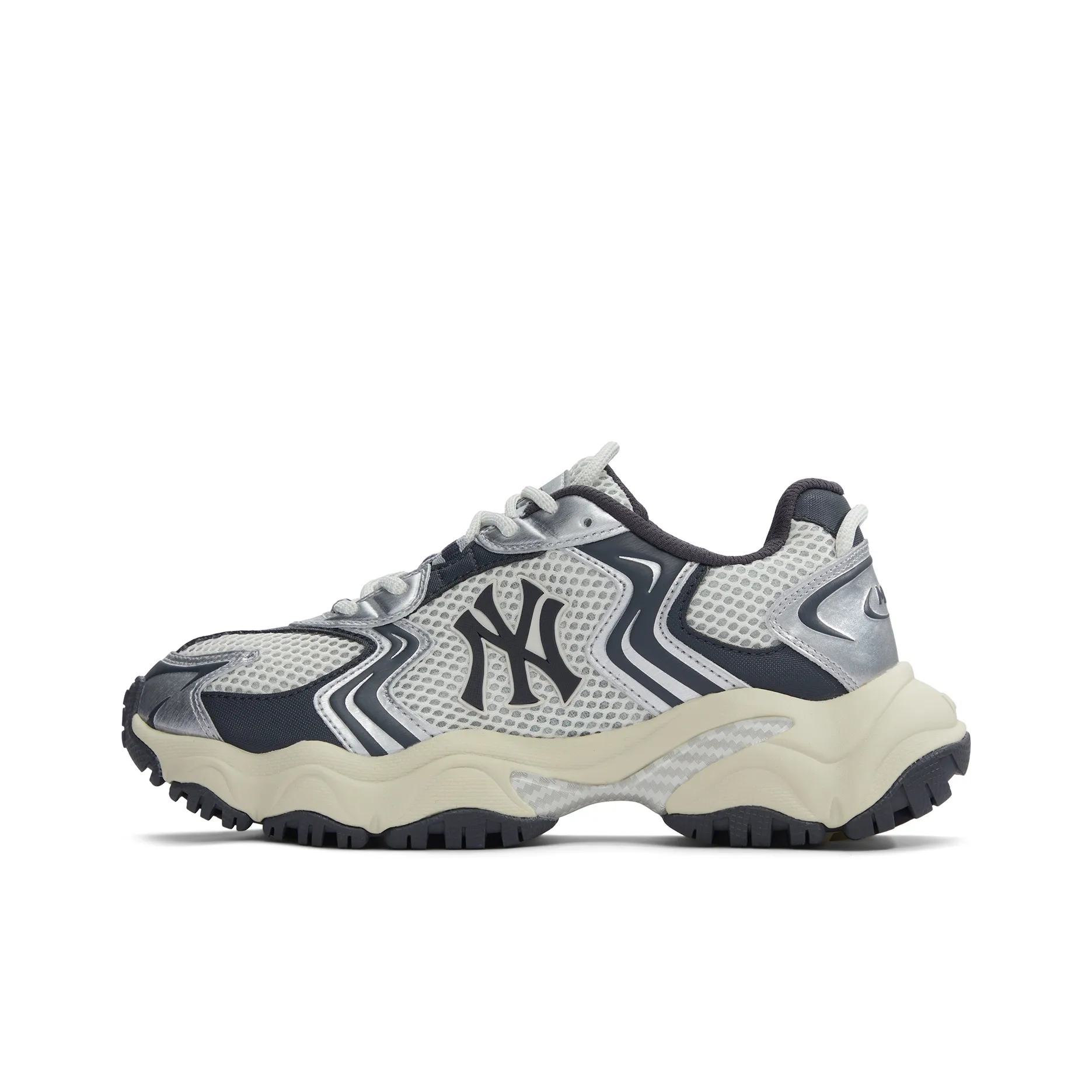 MLB New York Yankees Slip-resistant Abrasion-resistant Low Top Footwear Unisex Charcoal Gray