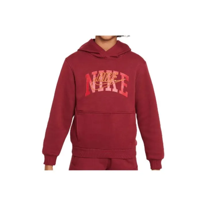 Nike Толстовка Детская одежда Sportswear Club Флис Пуловер Толстовка Красный Детский